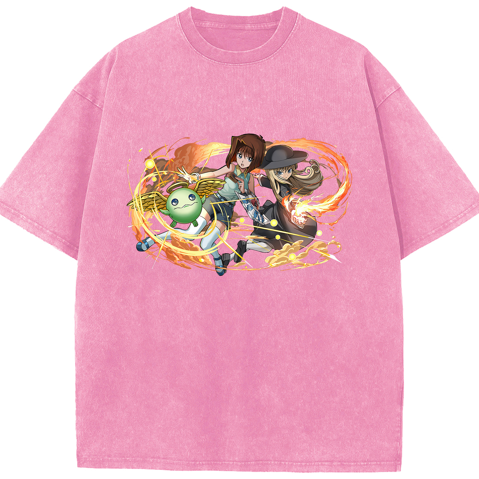 （画像用） 遊☆戯☆王 Yu-Gi-Oh! 綿100% ヴィンテージ風 半袖Tシャツ（フロントプリント）